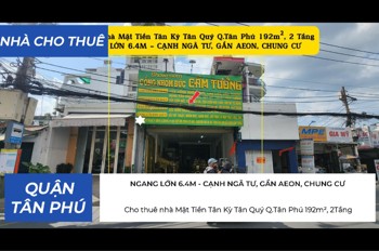 Cho Thuê Nhà Mặt Tiền Tân Kỳ Tân Quý Q.tân Phú 192M², 2Tầng- Cạnh Ngã Tư-Gần Aeon