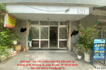 Nhà Đẹp – Giá Tốt- Chính Chủ Cần Bán Nhà Tại Đường Số 45, Phường 14, Quận Gò Vấp, Tp. Hồ Chí Minh