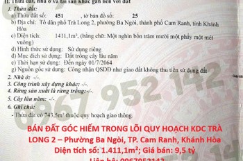 Bán Đất Góc Hiếm Trong Lõi Quy Hoạch Kdc Trà Long 2 – Phường Ba Ngòi, Tp. Cam Ranh, Khánh Hòa