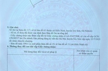 Chính Chủ E Muốn Bán Mảnh Đất Phân Lô Tại Hiền Ninh- Sóc Sơn- Ô Tô Đỗ Cửa - Nở Hậu - 80M2- 2.8 Tỷ
