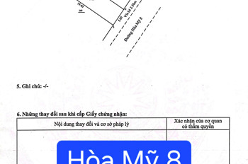 Bán Lô Đất Đường Hoà Mỹ 8 - Rẽ Nhất Khu Hòa Mỹ