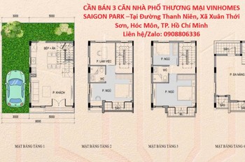 Cần Bán 3 Căn Nhà Phố Thương Mại Vinhomes Saigon Park –Tại Đ. Thanh Niên, X.xuân Thới Sơn, Hóc Môn
