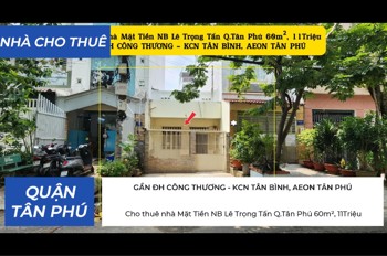 Cho Thuê Nhà Mặt Tiền Nb Lê Trọng Tấn Q.tân Phú 60M², 11Triệu - Gần Đh Công Thương