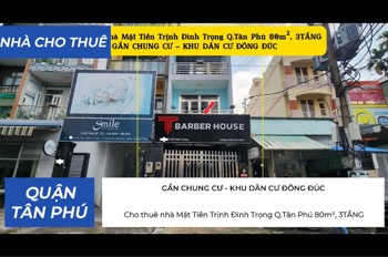Cho Thuê Nhà Mặt Tiền Trịnh Đình Trọng Q.tân Phú 80M²,3Tầng - Gần Chung Cư