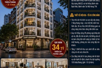Bán Tòa Apartment Trần Đại Nghĩa - Hbt - Lô Góc - Ô Tô Tránh - Dt 150 Tr/th - 110M² - 7 Tầng Tm 