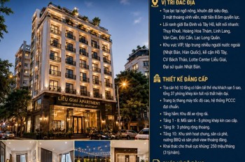 Bán Tòa Apartment Liễu Giai - Ba Đình - 10 Tầng Có Hầm - 37 Phòng - Dt 3 Tỷ/năm - 110M2 - Mt 8.6M 