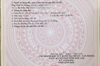 Hot Hot–cần Tiền Thanh Khoản Mặt Tiền Đường Nguyễn Chí Thanh, P.tân An, Tp.buôn Ma Thuột, Đắk Lắk