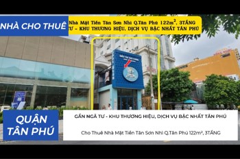 Cho Thuê Nhà Mặt Tiền Tân Sơn Nhì Q.tân Phú 122M², 3Tầng - Gần Ngã Tư - Khu Thương Hiệu, Dịch Vụ