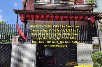 Giá Tốt - Chính Chủ Cần Bán Nhanh Căn Nhà Đẹp Vị Trí Tại Huyện Hóc Môn, Tp Hcm