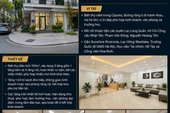 Bán Biệt Thự Liền Kề Ciputra - Tây Hồ - Có Hầm, Kinh Doanh Đỉnh, Vỉa Hè Rộng - 150M2 - 5 Tầng - Mt