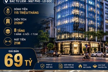 Bán Tòa Văn Phòng Phạm Văn Đồng - Bắc Từ Liêm - Mặt Phố - Dòng Tiền 115 Triệu/tháng - 210M2 - 8