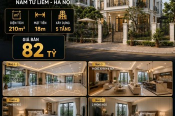 Bán Biệt Thự Kđt Trung Văn - Nam Từ Liêm - Mặt Tiền 18M, Sân Vườn Rộng, Kinh Doanh Đỉnh - 210M2 