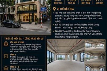 Bán Tòa Văn Phòng Láng Hạ - Ba Đình - Khu Phân Lô, Kinh Doanh Đắc Địa, Ô Tô Tránh - 95M2 - 6 Tầng 