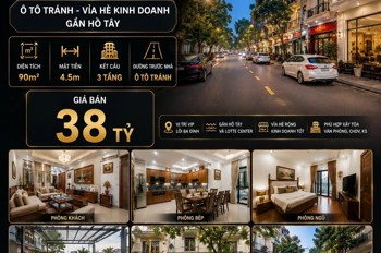Bán Nhà Phân Lô Quần Ngựa - Văn Cao - Ba Đình - Ô Tô Tránh - Vỉa Hè Kinh Doanh - 90M2 - Mt 4.5M 