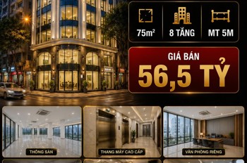 Bán Tòa Vp Mặt Phố Hào Nam - Đống Đa - Lô Góc - 75M2 - 8 Tầng - Mt 5M - 56,5 Tỷ