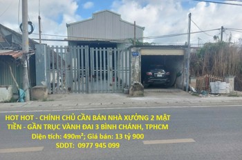 Hot Hot - Chính Chủ Cần Bán Nhà Xưởng 2 Mặt Tiền - Gần Trục Vành Đai 3 Bình Chánh, Tphcm