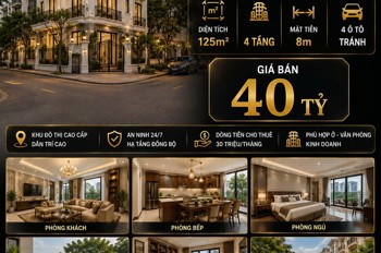 Bán Biệt Thự Kđt Mễ Trì Thượng - Nam Từ Liêm - Phân Lô 4 Ô Tô Tránh - 125M2 - 4 Tầng - Mt 8M - 40 Tỷ