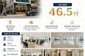 Bán Tòa Vp Mặt Phố Nguyễn Khang - Cầu Giấy - Dt70 Tr/th - 90M2 - 8 Tầng - Mt 5M - 46.5 Tỷ