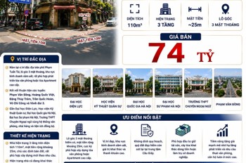 Bán Nhà Phạm Tuấn Tài - Cầu Giấy - Lô Góc - Vị Trí Vàng Xây Tòa Vp - 110M² - Mt 25M - 74 Tỷ