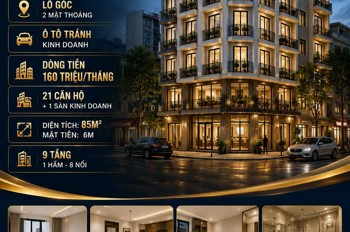 Bán Tòa Apartment Mễ Trì - Nam Từ Liêm - Lô Góc - Ô Tô Kd - Dt 160 Tr/th - 85M² - 9 Tầng - Mt 6M 