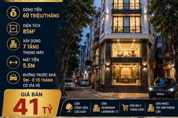 Bán Tòa Nhà Trung Kính - Cầu Giấy - Ô Tô Tránh - Thang Máy - 85M2 - 7 Tầng - Mt 5.5M - 41 Tỷ