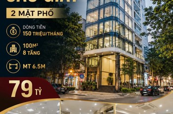 Bán Tòa Vp Cầu Giấy - 2 Mặt Phố - Dt 150 Tr/th - 100 M2 - 8 Tầng - Mt 6.5M - 79 Tỷ
