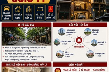 Bán Nhà Phân Lô Trung Kính - Cầu Giấy - 65M² - 5 Tầng - Mặt Tiền 5.5M - 33.8 Tỷ