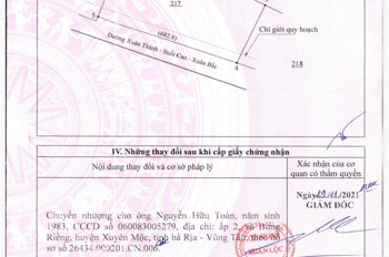 Chính Chủ Cần Bán Gấp Đất Mặt Tiền Đường Nhựa Xuân Thành – Suối Cao, Xã Xuân Thành, Huyện Xuân Lộc,