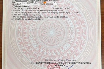 Đất Đẹp- Giá Tốt Bán Nhanh Lô Đất Đầu Tư Là Sinh Lời Tại Huyện Hóc Môn, Tphcm