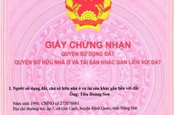 Ra Mắt 4 Lô Đất Nền Full Thổ Cư – Chính Chủ – Định Quán, Đồng Nai