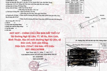 Hot Hot – Chính Chủ Cần Bán Đất Thổ Cư Tại Đường Ngô Sỹ Liên, Tt. Võ Xu, Đức Linh, Bình Thuận