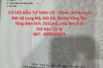 Cơ Hội Đầu Tư Sinh Lời - Chính Chủ Bán Lô Đất Xã Long Mỹ, Đất Đỏ, Bà Rịa Vũng Tàu