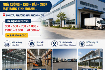 Cho Thuê Bđs Hải Phòng – Kho Xưởng - Bãi - Shop - Mặt Bằng Kinh Doanh