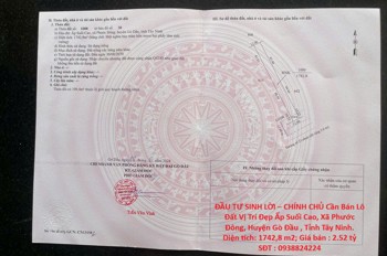 Đầu Tư Sinh Lời – Chính Chủ Cần Bán Lô Đất Vị Trí Đẹp Gần Kcn Phước Đông 500M Gò Dầu, Tây Ninh