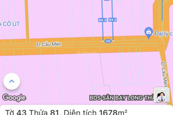 Bán Đất Mt Đường Cầu Mên Xã Bình An Long Thành 1678M2, Giá 15,1 Tỷ