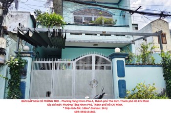Bán Gấp Nhà Có Phòng Trọ – Phường Tăng Nhơn Phú A, Thành Phố Thủ Đức, Thành Phố Hồ Chí Minh