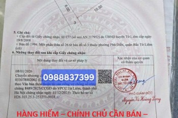Hàng Hiếm – Chính Chủ Cần Bán – 62M² Vuông Đẹp – Gpxd 7 Tầng – P.phú Diễn, Q. Bắc Từ Liêm, Hà Nội